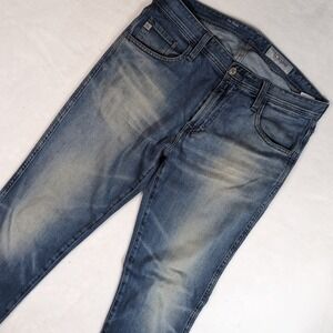 AG Adriano Goldschmied The Tellis Jeans Mens 32R Blue Slim Fit Faded AG-ed Denim